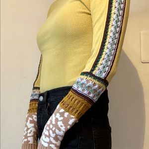 Free people yellow/lime mock neck long sleeve top